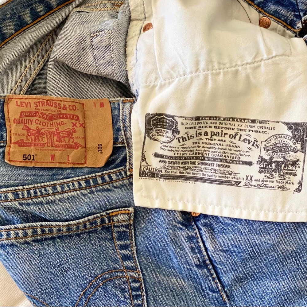 ONE OF A KIND LEVI HAND EMBROIDERED RAINBOW JEANS - Picture 14 of 16
